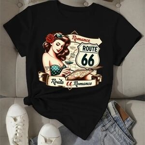Black Route 66 Graphic Tee